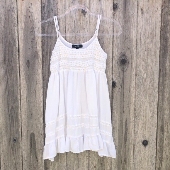 ANGL Cottagecore Crochet Spaghetti Strap Flowy Sleeveless Blouse Small - Picture 1 of 7